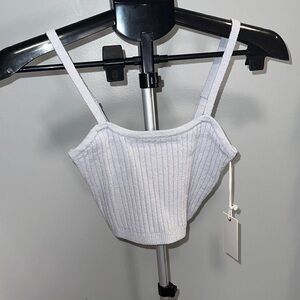 NWT Good American Light Blue Ribbed Women's Crop Top